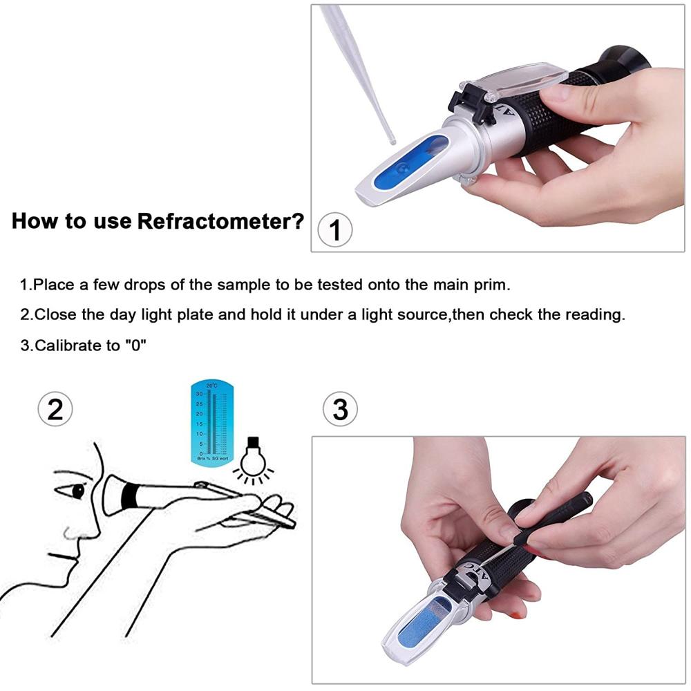 True Sense 0-90% Brix Manual Refractometer With ATC For Food Fruit Beverages Coffeer, RHB-90
