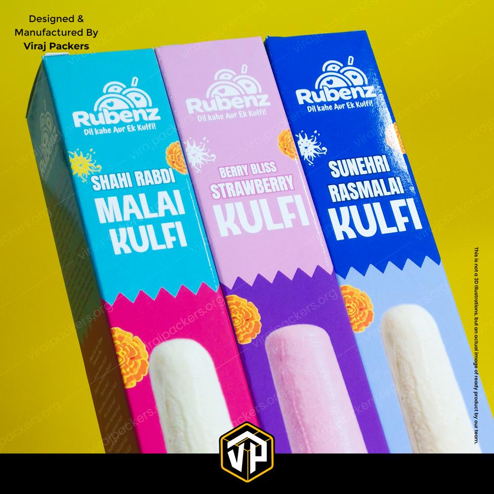 Premium Stick Kulfi Packaging Box  Custom Ice Cream Kulfi Boxes - Coating Type: Glossy