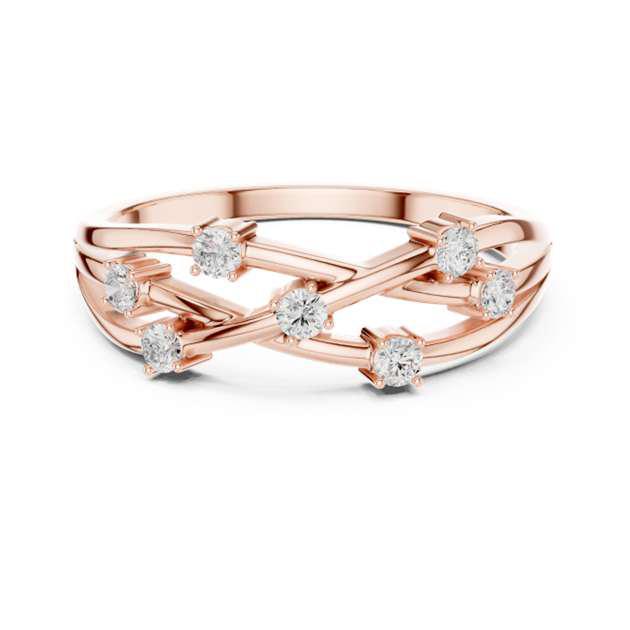 Celestial Lattice Diamond Entwine Ring