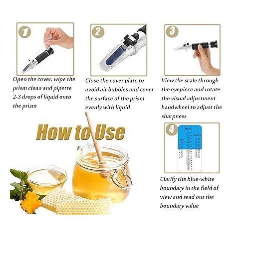 True Sense Portable Handheld Refractometer 58-92% Brix Meter, RHB-92