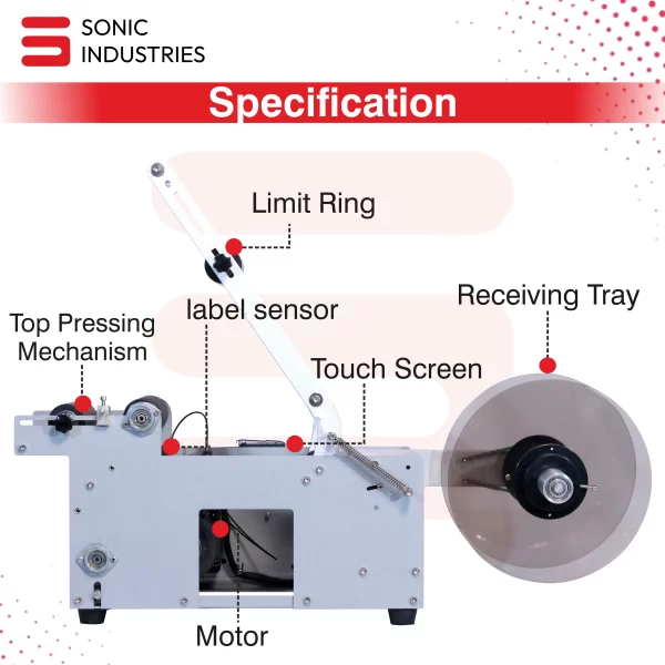 Semi automatic labelling machine with printer