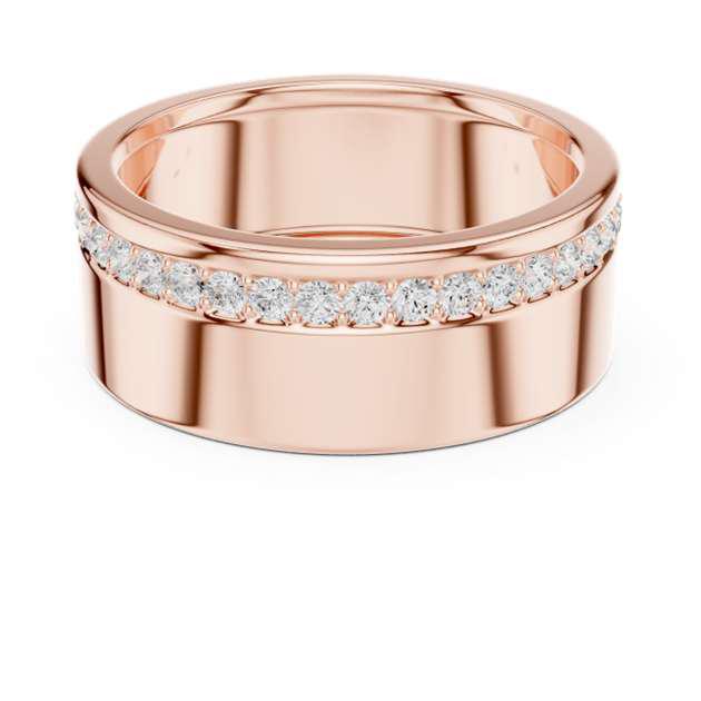 Horizon Diamond Pave Inlay Wide Band