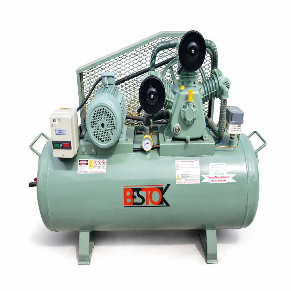 Two Stage Air Compressor - Stainless Steel, Electric Power Source , Lubricated Design With Mute Feature For Enhanced Efficiency And Durability