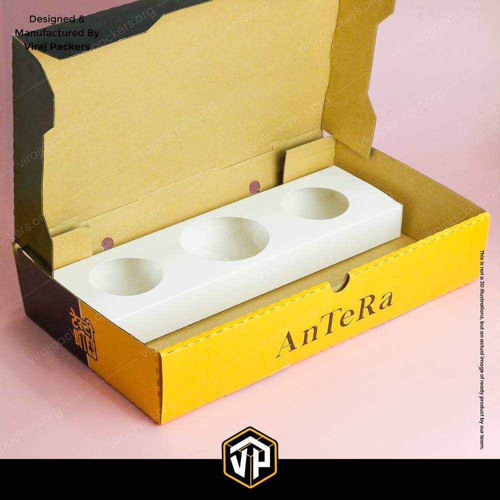 Premium Corrugated Dosa Packaging Box with Inside Dips Compartment USA Export Quality