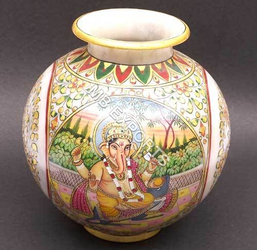 Easy To Clean Marble Ganesha Pot
