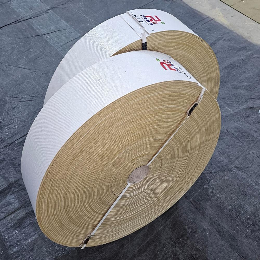 white synthetic belt