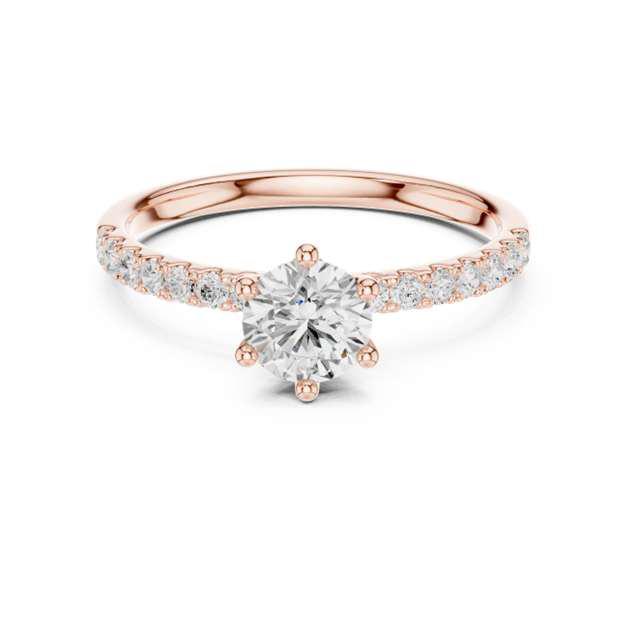 Classic Emerald-Cut Solitaire Engagement Ring in Rose Gold