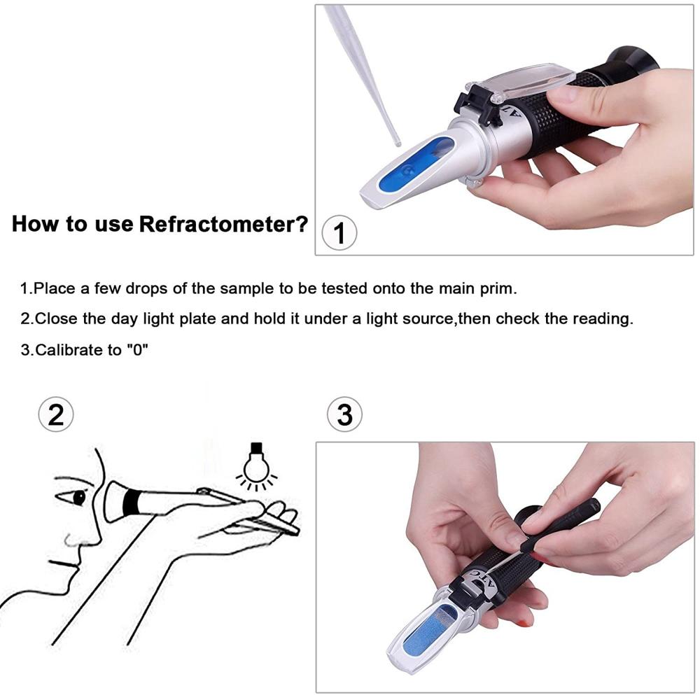 True Sense Portable Handheld Refractometer 0-100% Salinity Meter, RHS-100
