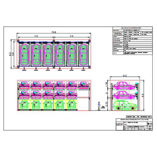 Puzzle G+2 6 Grid 16 Cars Parking System