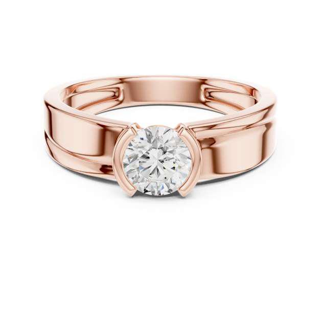 Men's Micro-Pave Diamond Shield Band in Rose Gold