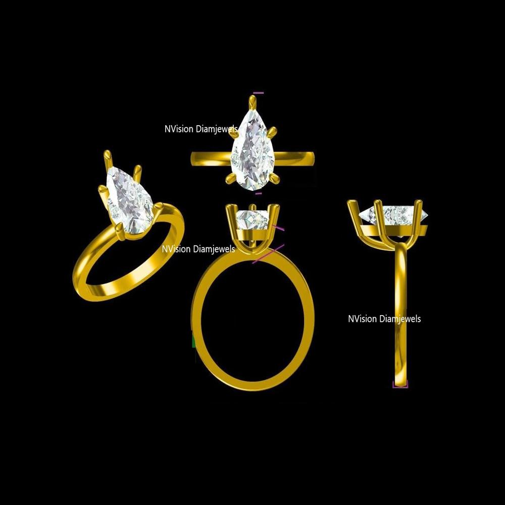 Queens Pear Cut LabGrown Diamond Ring 