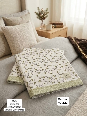 COTTON FABRIC TOPSHEET BEDSHEET SIZE SINGLE