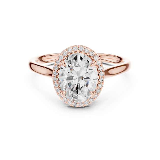 Marquise-Cut Halo Pave Engagement Ring