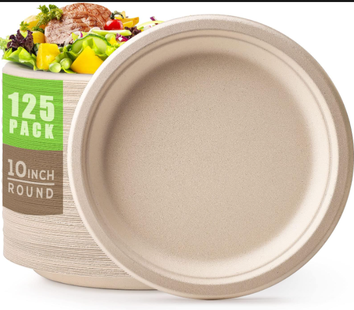 Round 10" - Bagasse Material, Eco-friendly Design For Sustainable Dining | Ideal For Parties And Catering Events