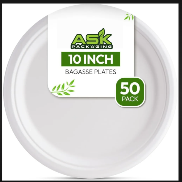 Round 10" - Bagasse Material, Eco-friendly Design For Sustainable Dining | Ideal For Parties And Catering Events