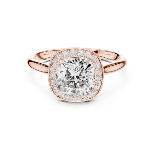 Round Brilliant Halo Pave Engagement Ring