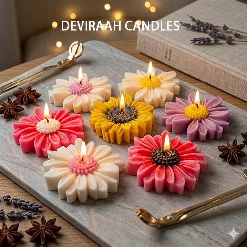 Daisy Decorative Candles Set