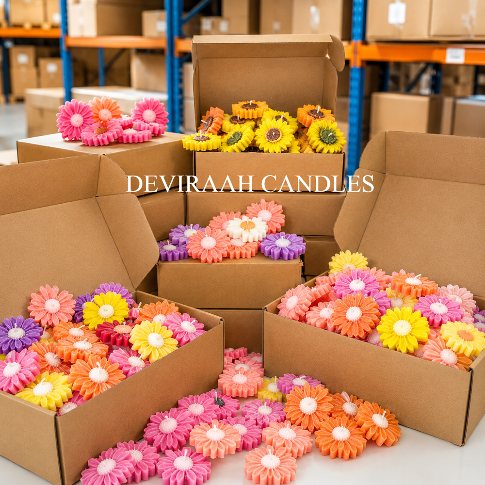 Handcrafted Daisy & Sunflower Flower Candles For Gifting, Events, Decor & Bulk Orders - Burning Time: 3-4 Hours