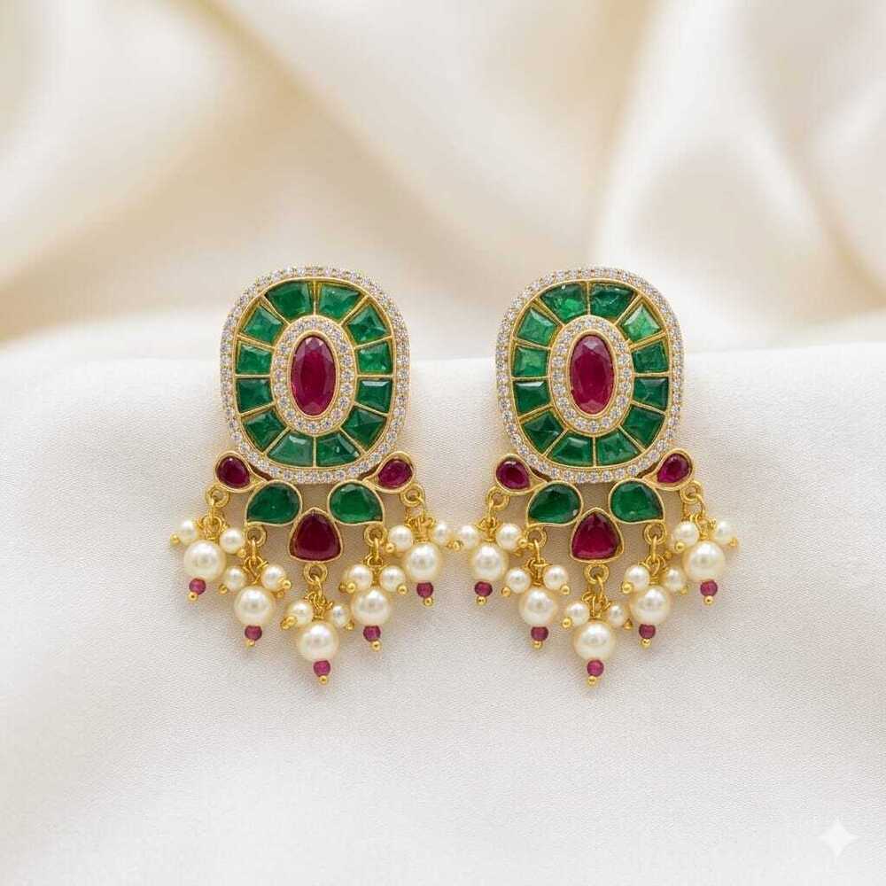 Beautiful Kundan Polki Earrings