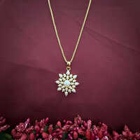 Gold Plated Moti Pendant Set
