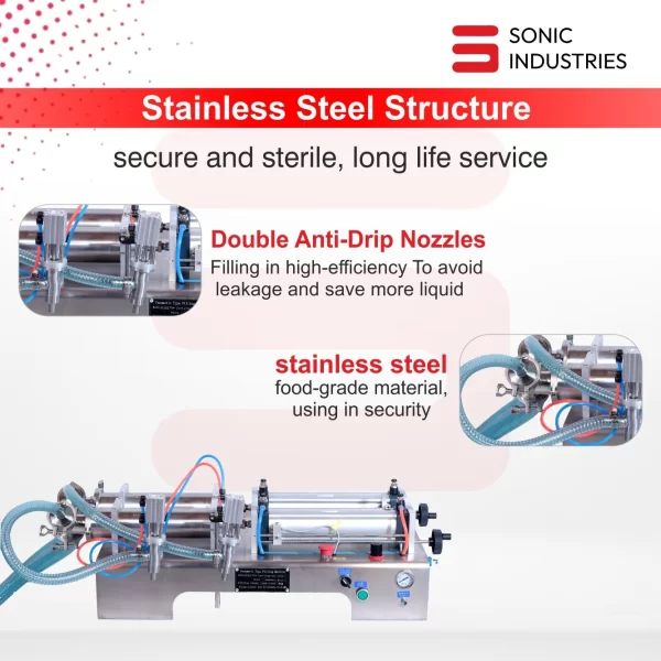 Penumatic liquid filling machine Single head  100 to 1000ml