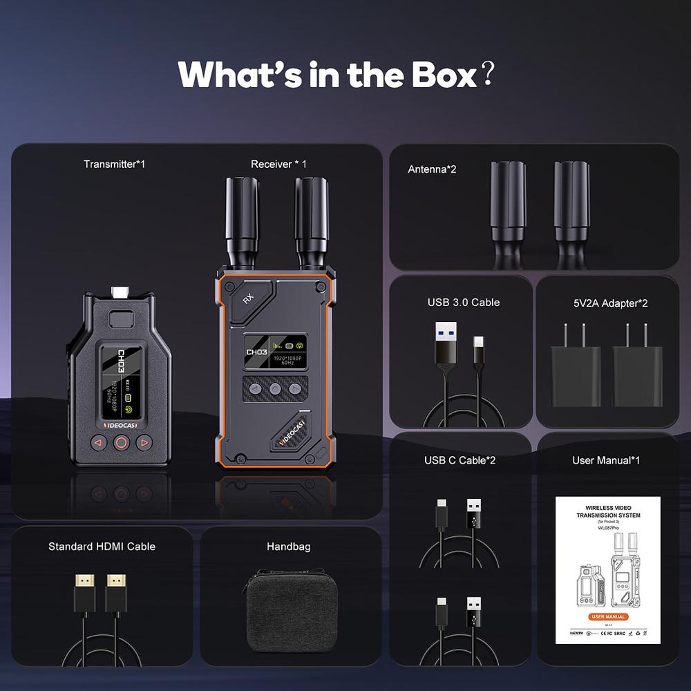 VIDEOCAST VC-TX871Pro Wireless Video Transmission System
