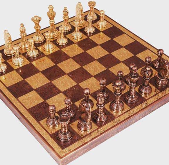 Brass Golden Black Chess