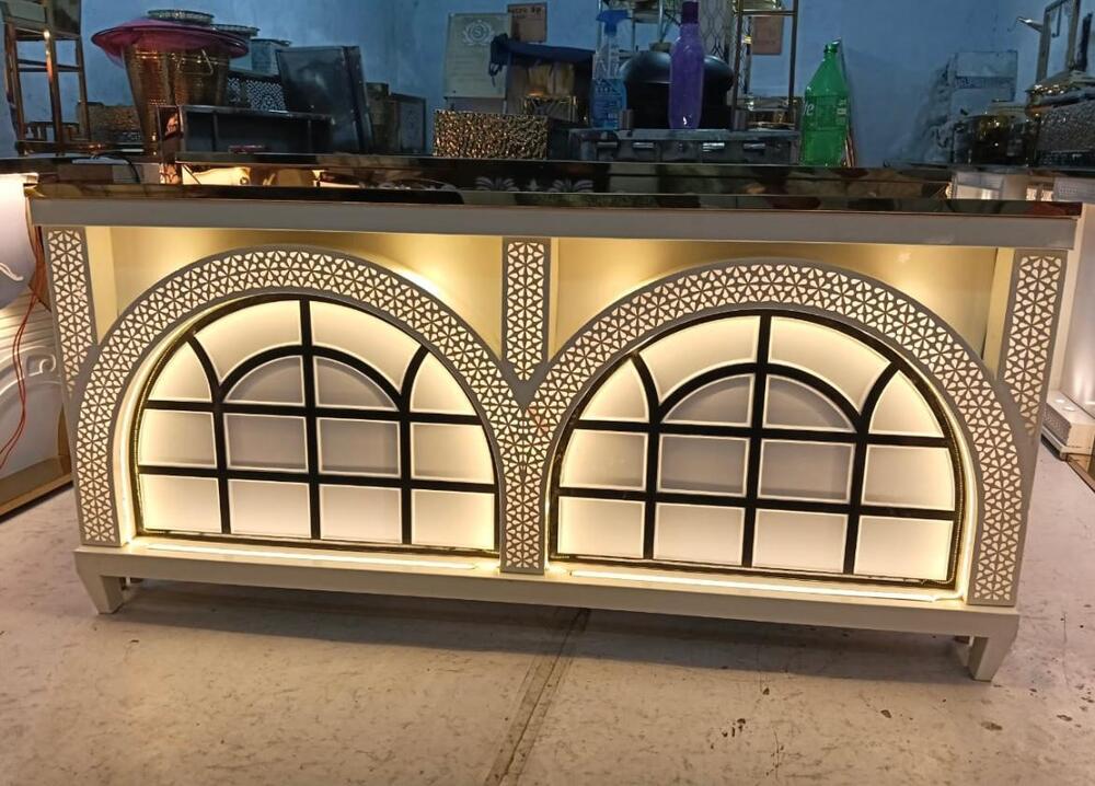 White Golden Catrering Counter