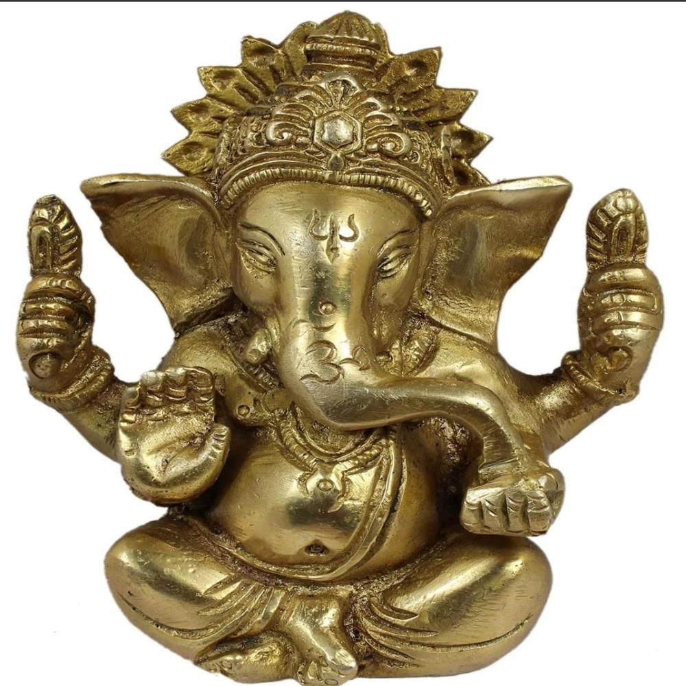 Brass Ganesha - Color: Golden