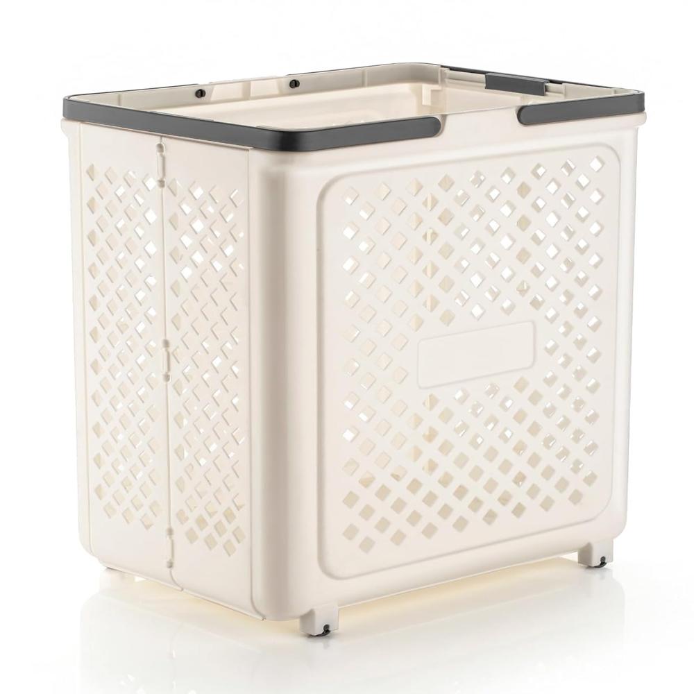 Laundry Basket with Wheels & Handle  Foldable Storage Solution  
