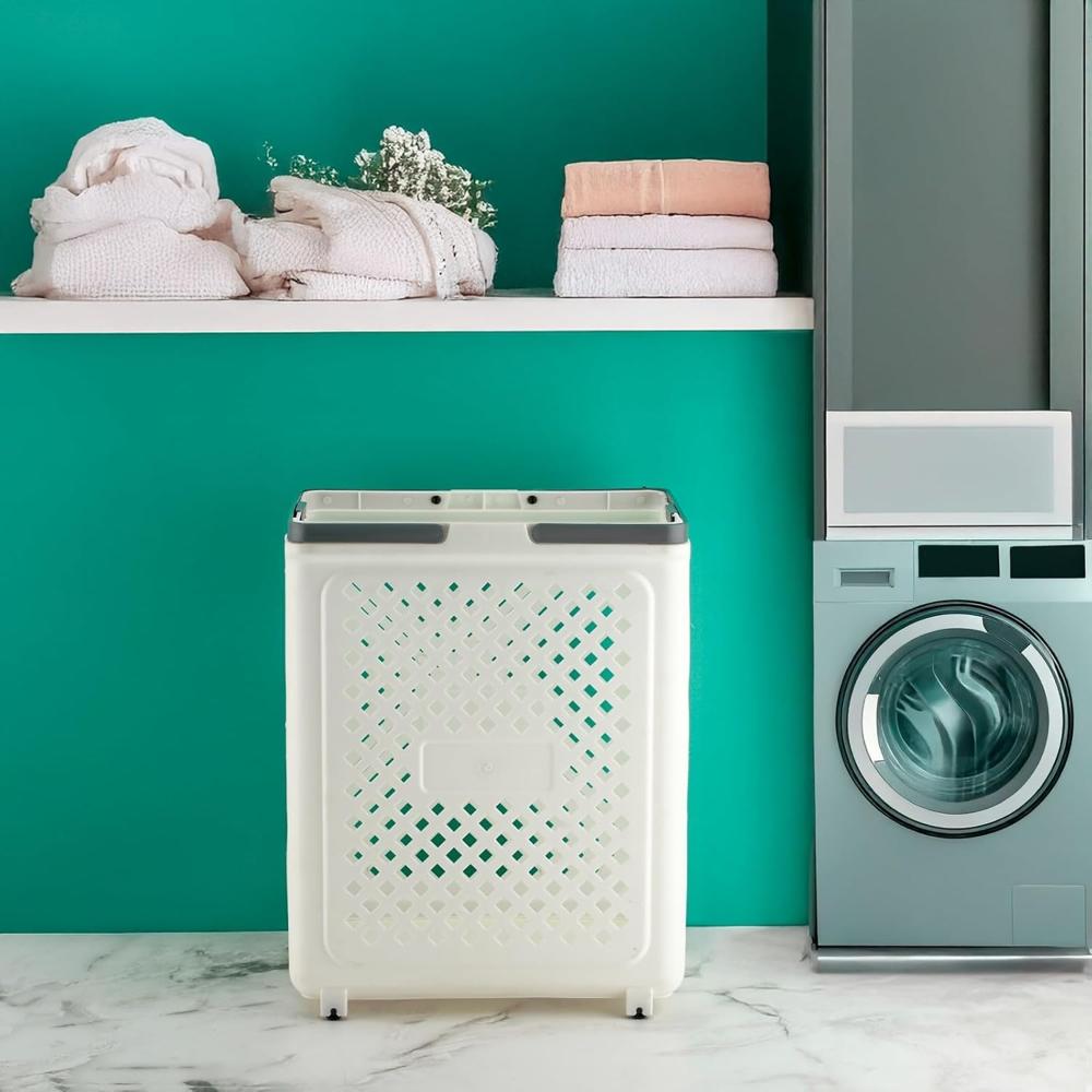 Laundry Basket With Wheels & Handle Foldable Storage Solution