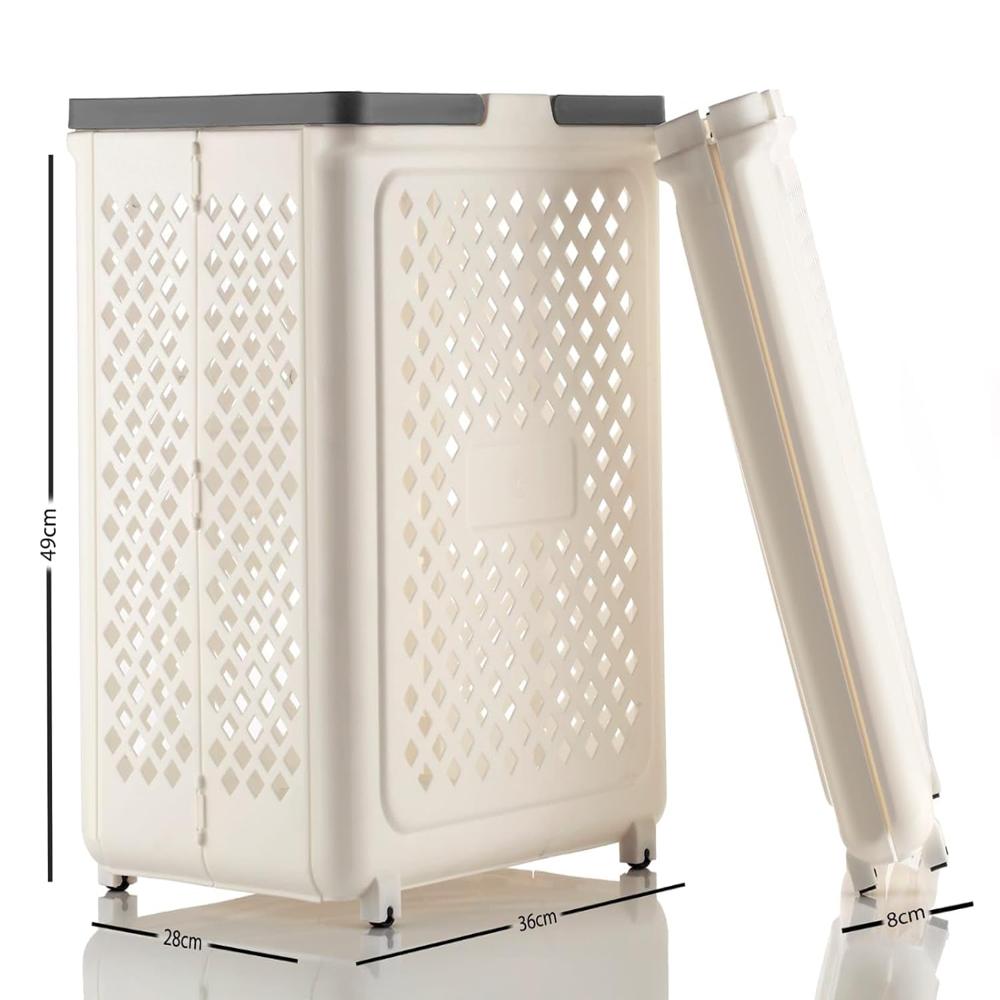 Laundry Basket with Wheels & Handle  Foldable Storage Solution  
