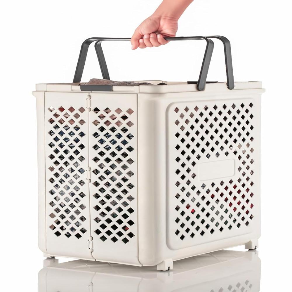 Laundry Basket with Wheels & Handle  Foldable Storage Solution  