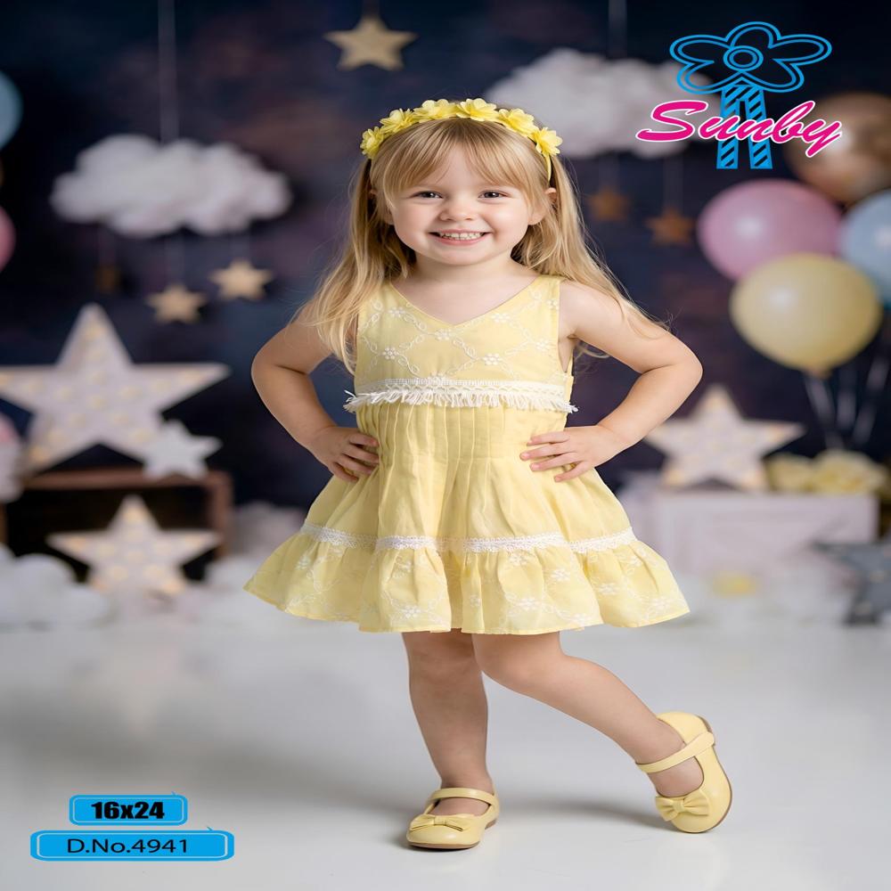 Knee-length Party Frock Dress For Kids - Age Group: 2-10years