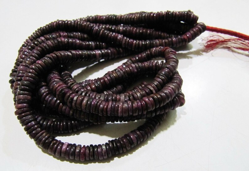 Natural Real African Ruby 6mm Tyre Shape Plain smooth Beads Strand 8 inches Long