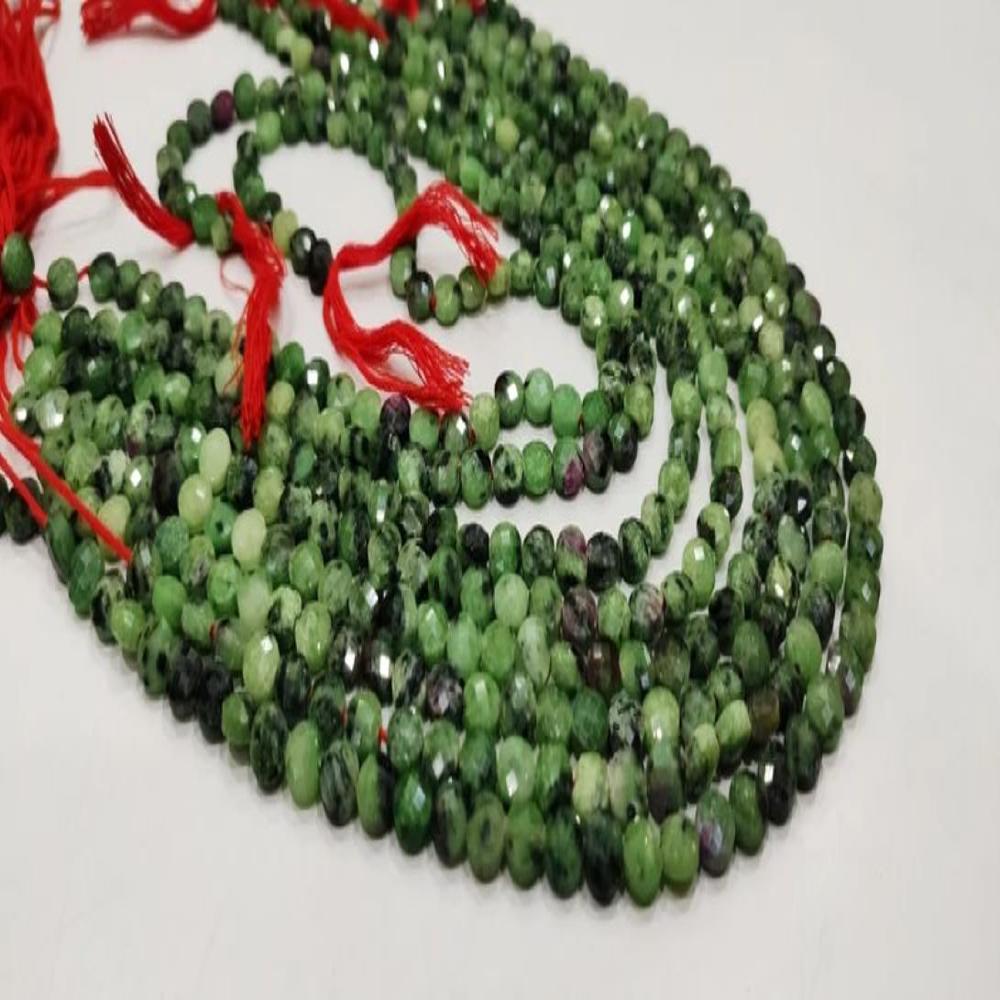 Natural Ruby Zoisite Faceted Coin Shape Briolette Beads Size 6mm sold per Strand 13 Inches Long