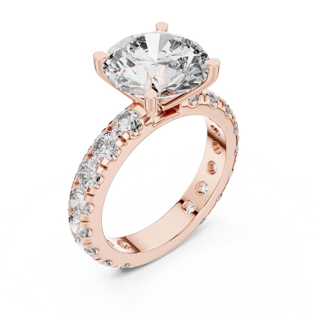 Adelaide Round Brilliant Rose Gold Accent Diamond Engagement Ring