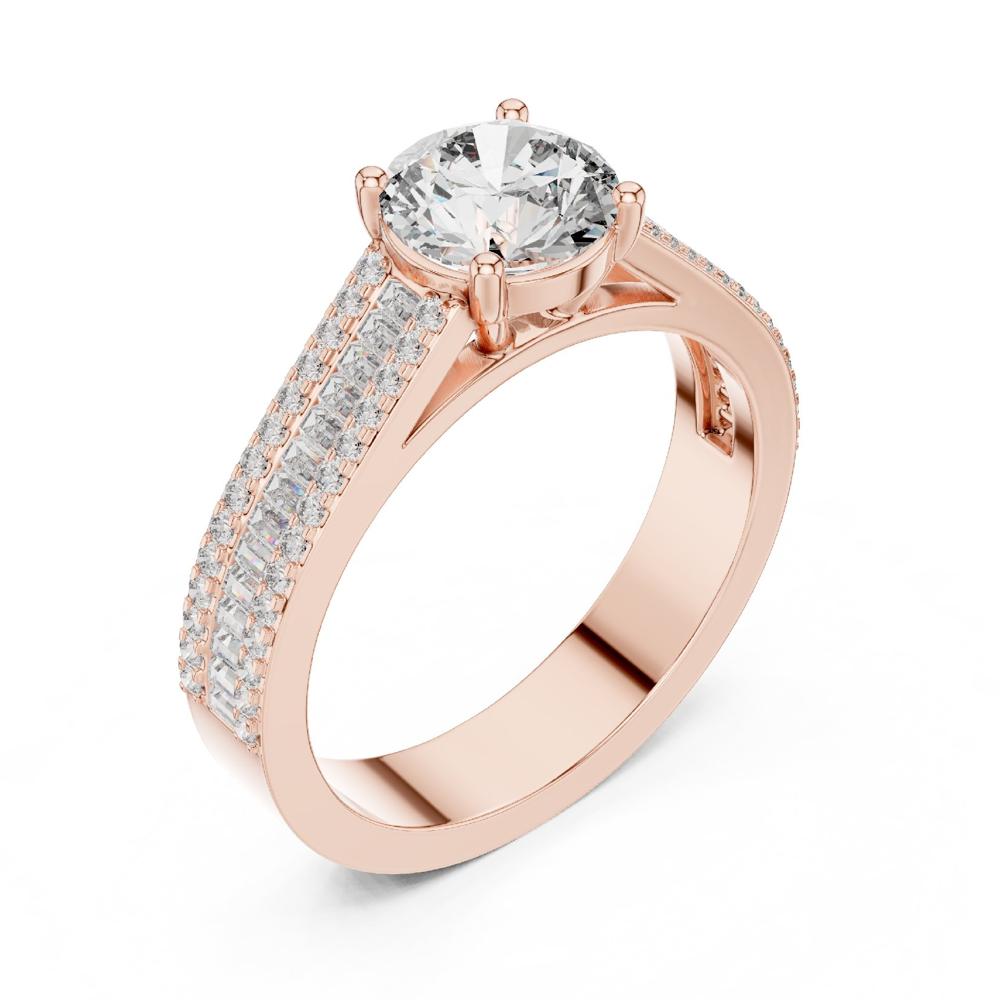Adelaide Round Brilliant Rose Gold Accent Diamond Engagement Ring