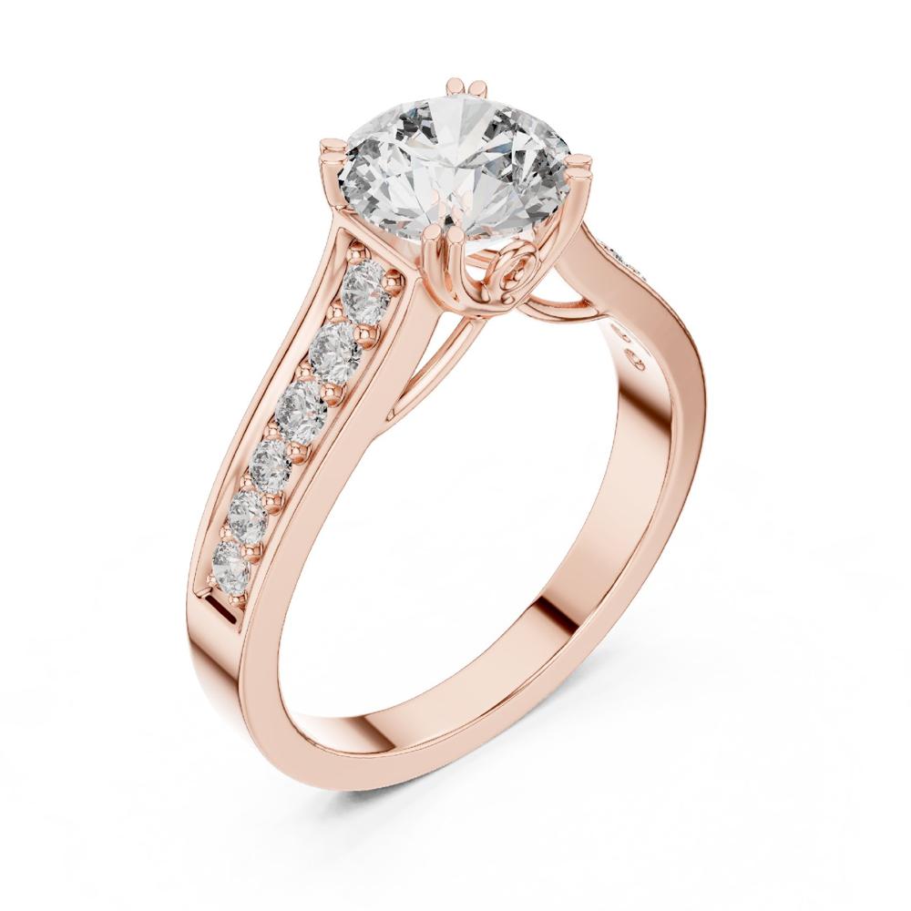 Adelaide Round Brilliant Rose Gold Accent Diamond Engagement Ring