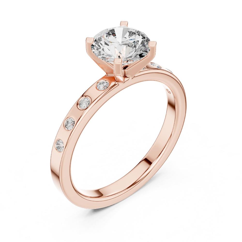 Adelaide Round Brilliant Rose Gold Accent Diamond Engagement Ring