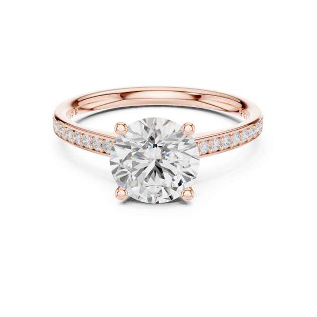 Round Brilliant Halo Pave Engagement Ring