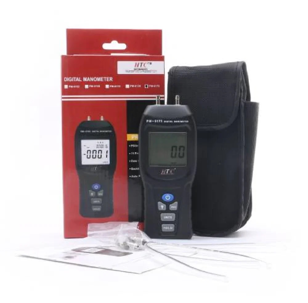 Htc 2psi Manometer, Pm-6102 - Abs Plastic, 175x70x33mm, Mems Sensor | 0.3% Accuracy, Backlit Lcd, Multi-unit, Overpressure Indication