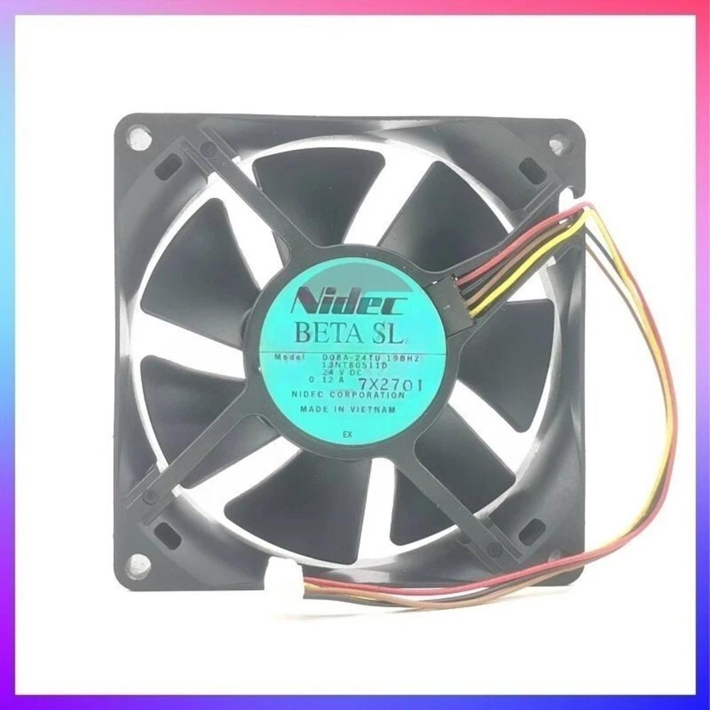 NIDEC D08A-24TU 19BH2 24V DC 0.12A 8025mm Ball Bearing Industrial Axial Cooling Fan