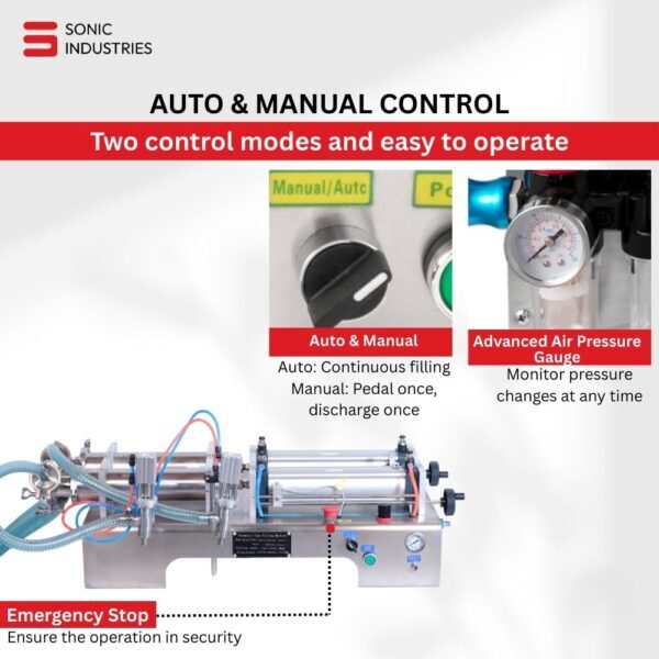 Penumatic liquid filling machine Double head  100 to 1000ml