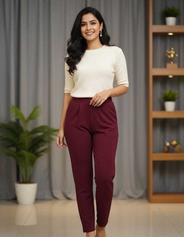 Ladies Korean Pleated Pant