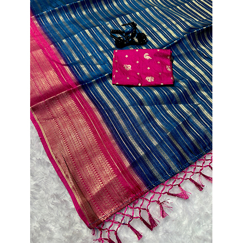 Heavy Mysore Silk Saree - Color: Bright Maroon With Golden Border