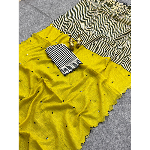  Linen Cotton Digital Printed Saree