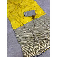 Soft Linen Cotton Digital Printed Saree