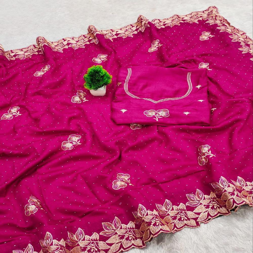 Vichitra Silk Saree - Color: Multicolor