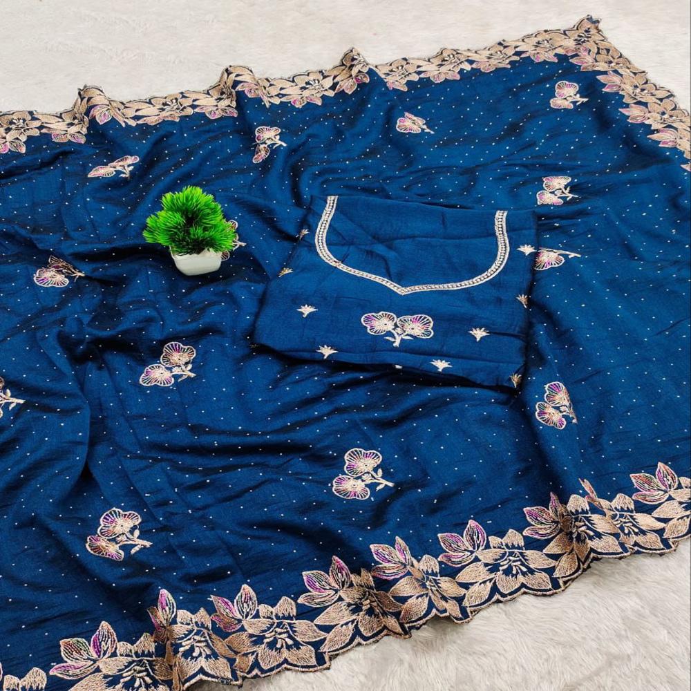Vichitra Silk Saree - Color: Multicolor
